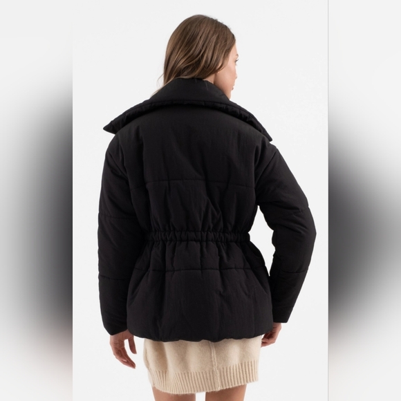 #9184🛑M, L Brand New! Elastic Waist Zip-Up Puffer Jacket - Picture 2 of 10